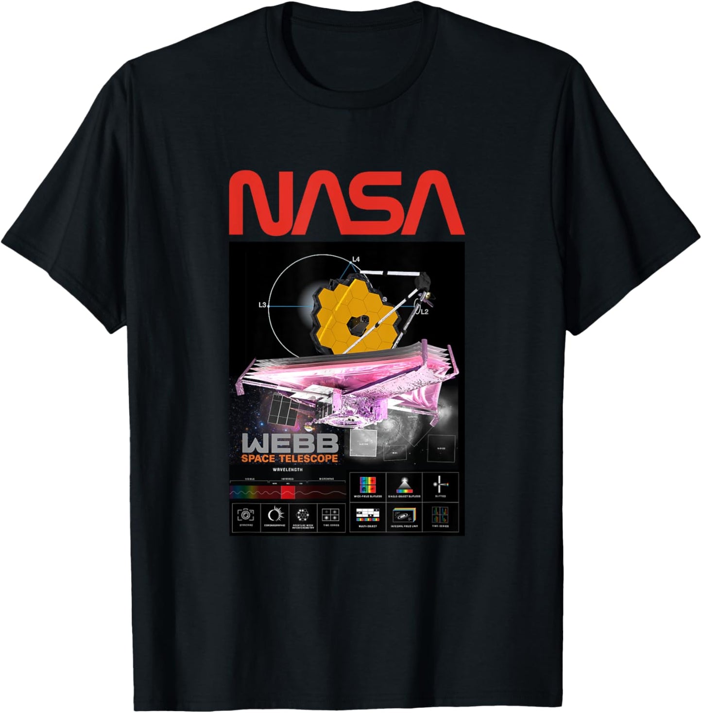 James Webb Space Telescope Launch Date 12 18 2021 T-Shirt - T-Shirt | Black