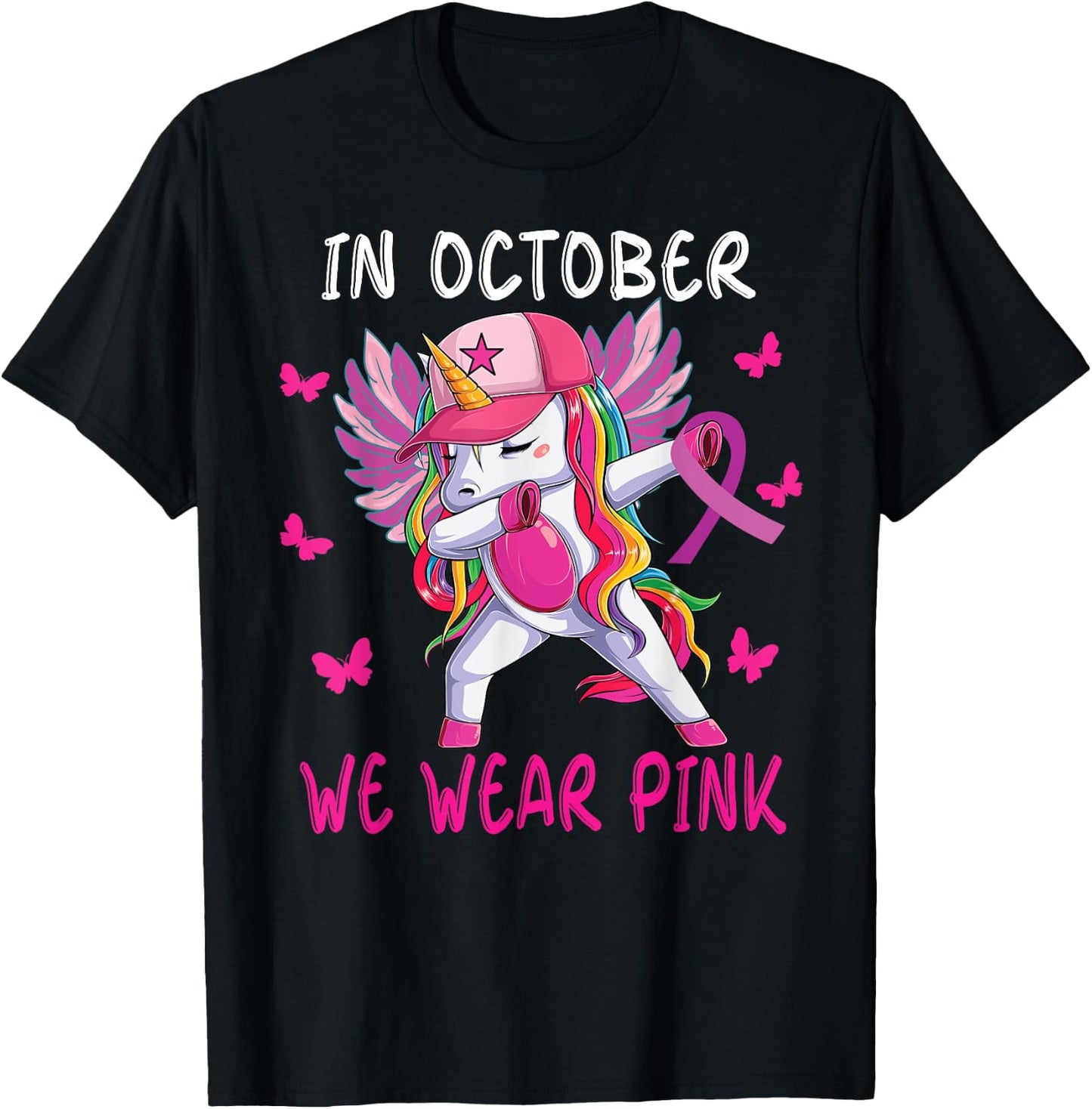 girls breast cancer awareness for toddlers kids Women T-Shirt - T-Shirt | Black