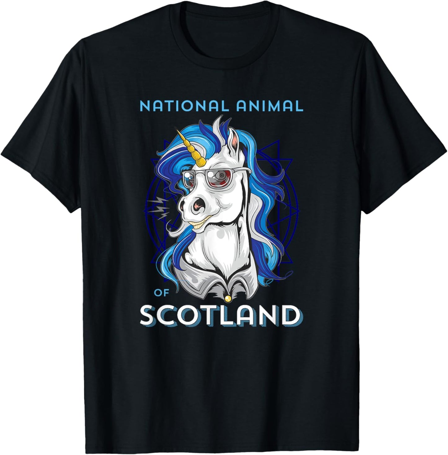 Scottish Unicorn Shirt Scotland Coat of Arms Rugby T-Shirt - T-Shirt | Black
