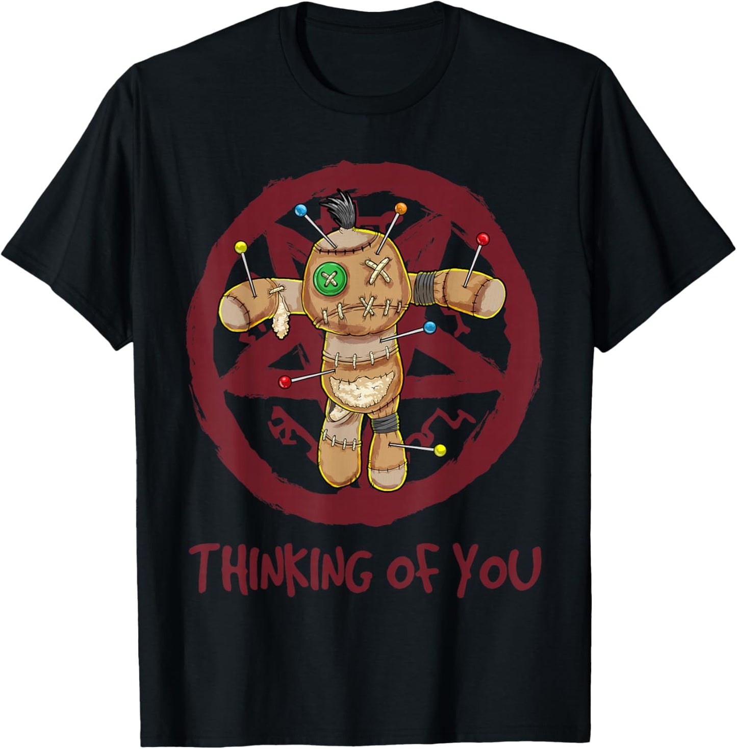 Voodoo Doll Thinking of You Satanic Pastel T-Shirt - T-Shirt | Black