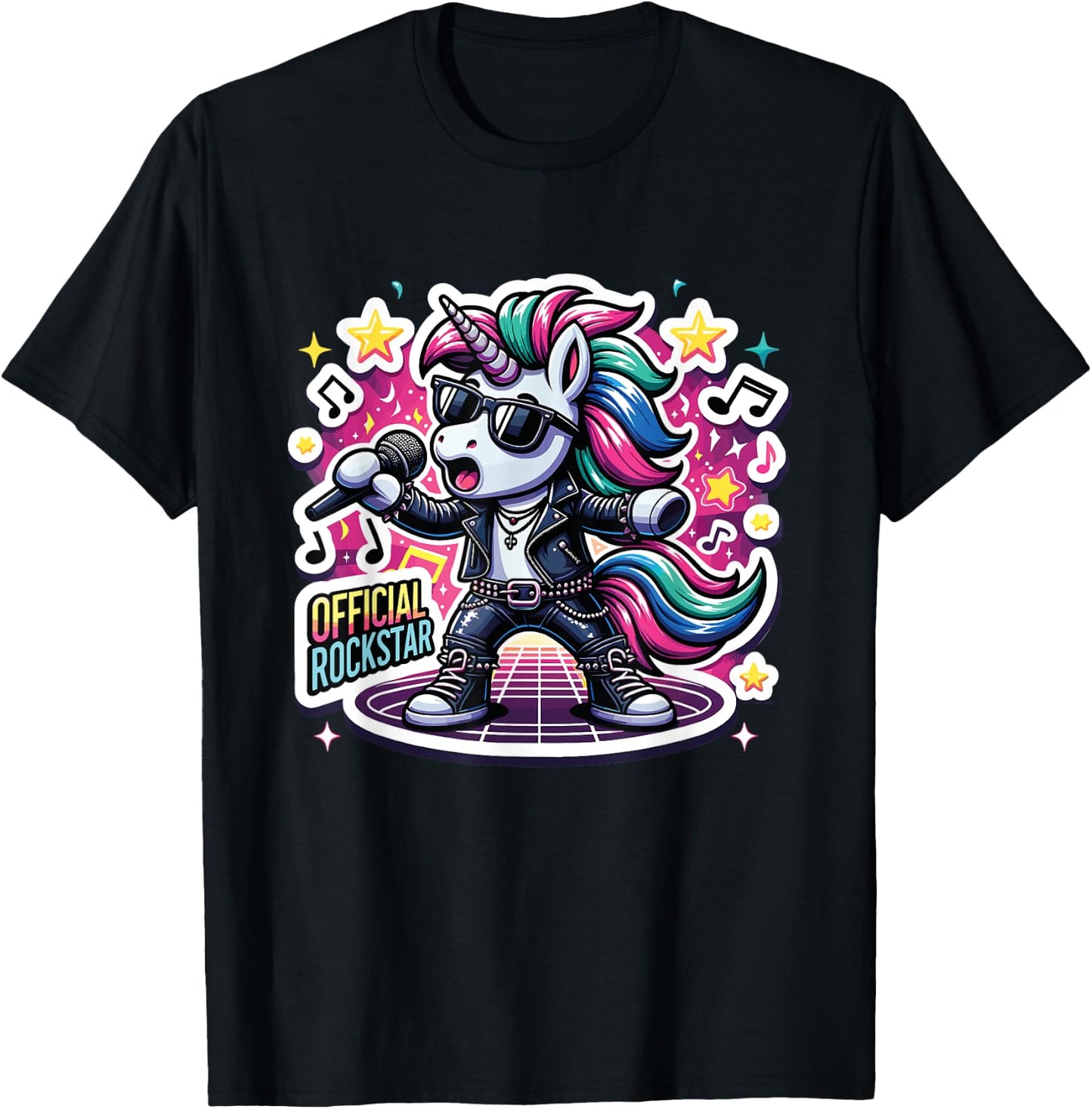 Funny unicorn Singer Rockstar Band official rockstar T-Shirt - T-Shirt | Black