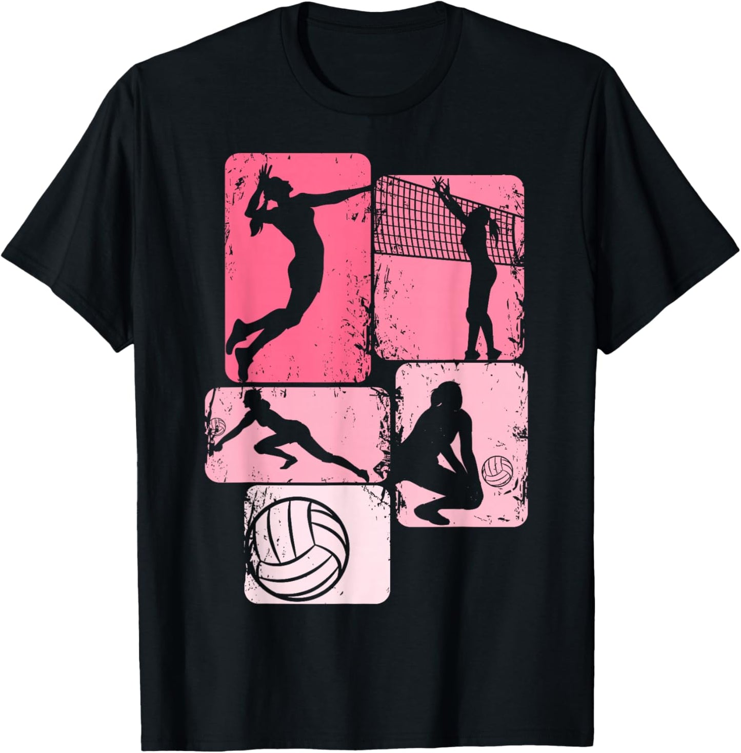 Volleyball Girls Women Youth Girl Player T-Shirt - T-Shirt | Black
