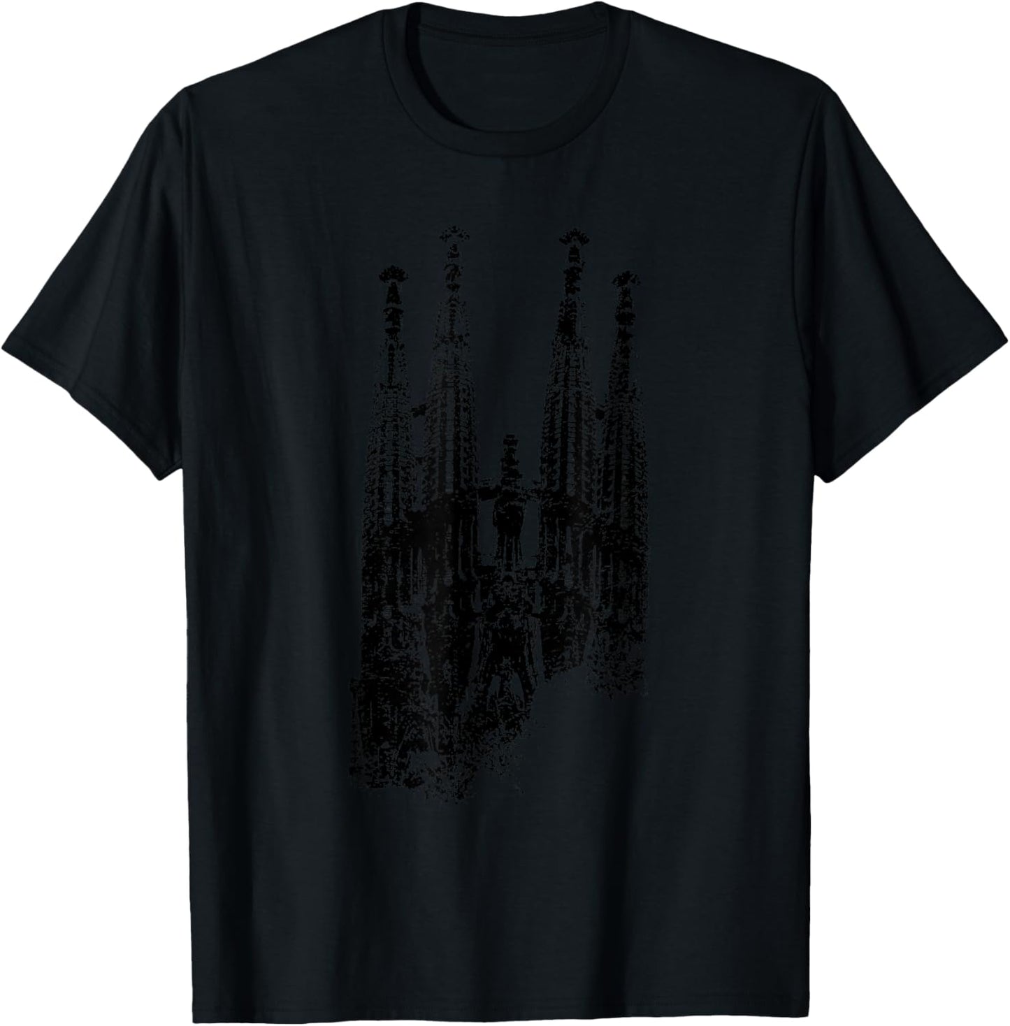 Sagrada Familia Vintage Skyline Spain Fan I Love Barcelona T-Shirt - T-Shirt | Black