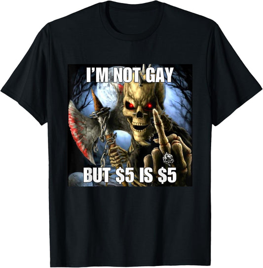 Homosexual Tendencies Gay Funny Cringe Hard Skeleton Meme T-Shirt - T-Shirt | Black