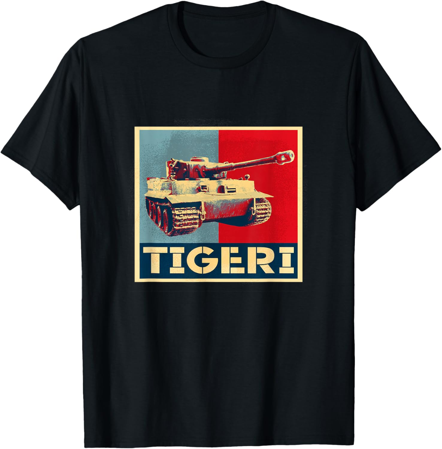 Tiger 1 Panzer VI Tank WW2 German Armored Vehicle AFV Art T-Shirt - T-Shirt | Black