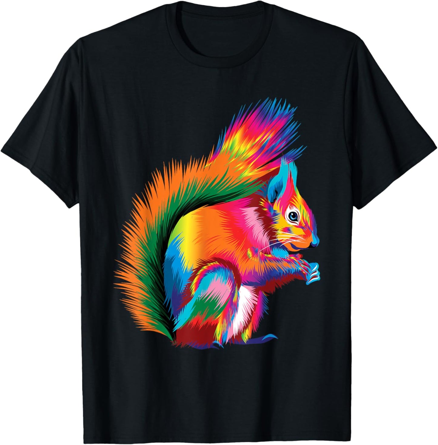 Colorful Squirrel - Animal Squirrel Lover Rodent Animal T-Shirt - T-Shirt | Black