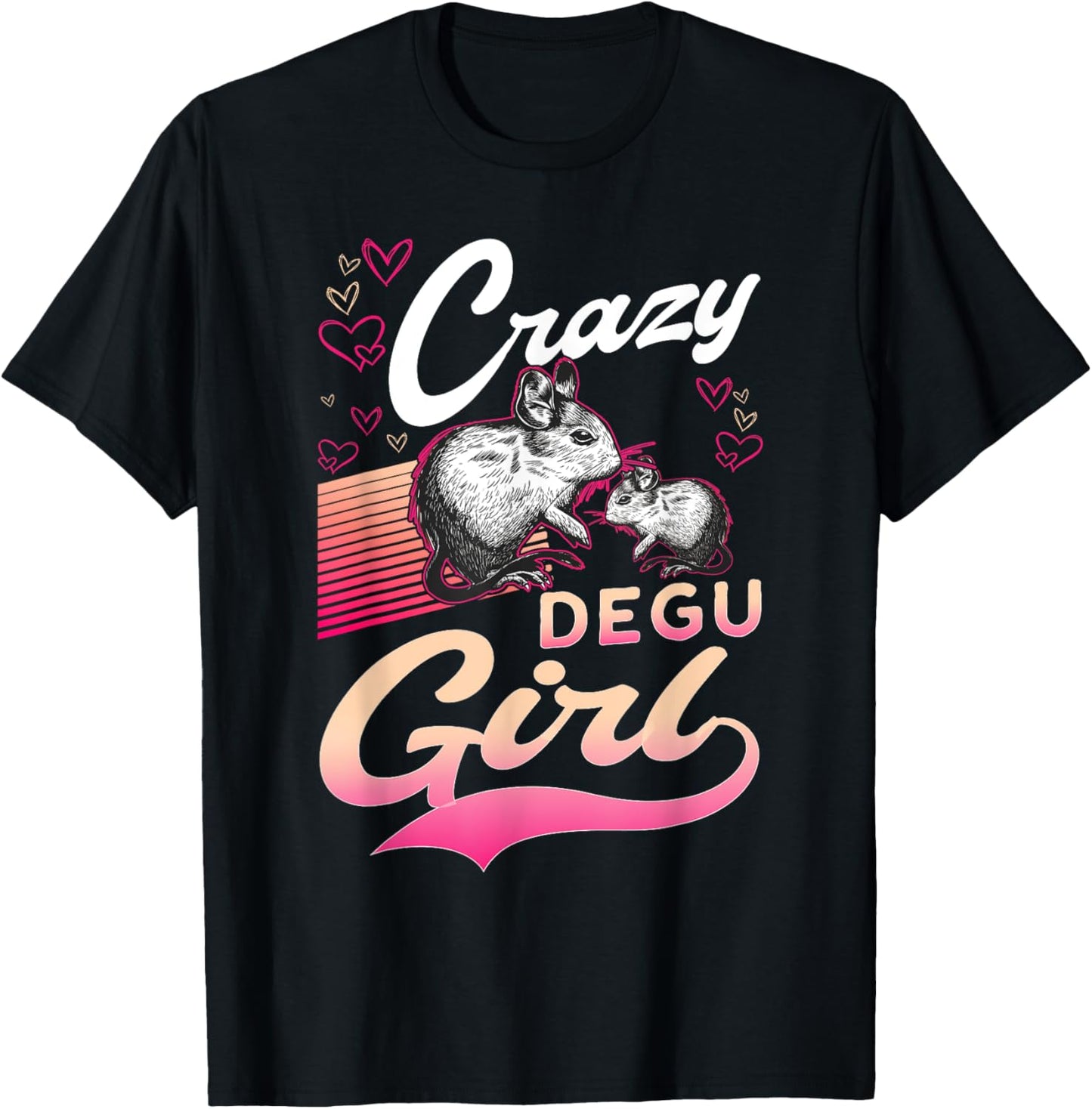 Crazy Degu Girl Degu Girl Degu T-Shirt - T-Shirt | Black