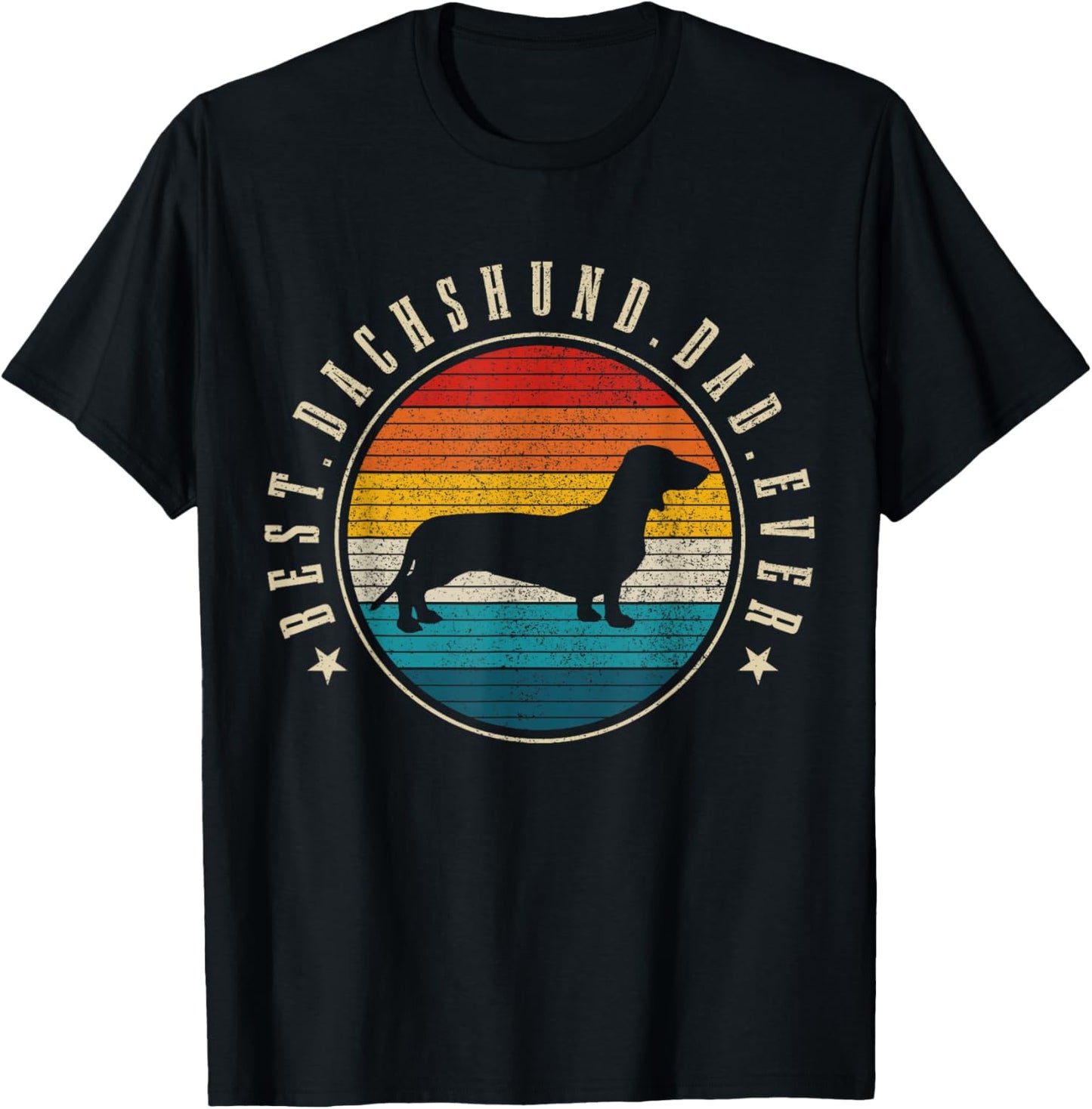 Dachshund Dog Vintage Funny Dog T-Shirt - T-Shirt | Black