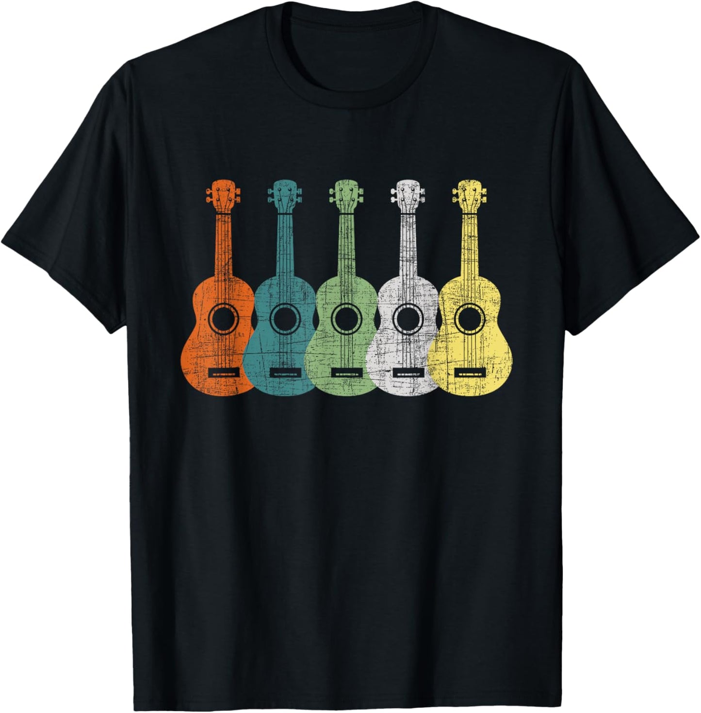 Retro Art Ukulele - Ukulelist Guitarist Music Lover T-Shirt - T-Shirt | Black