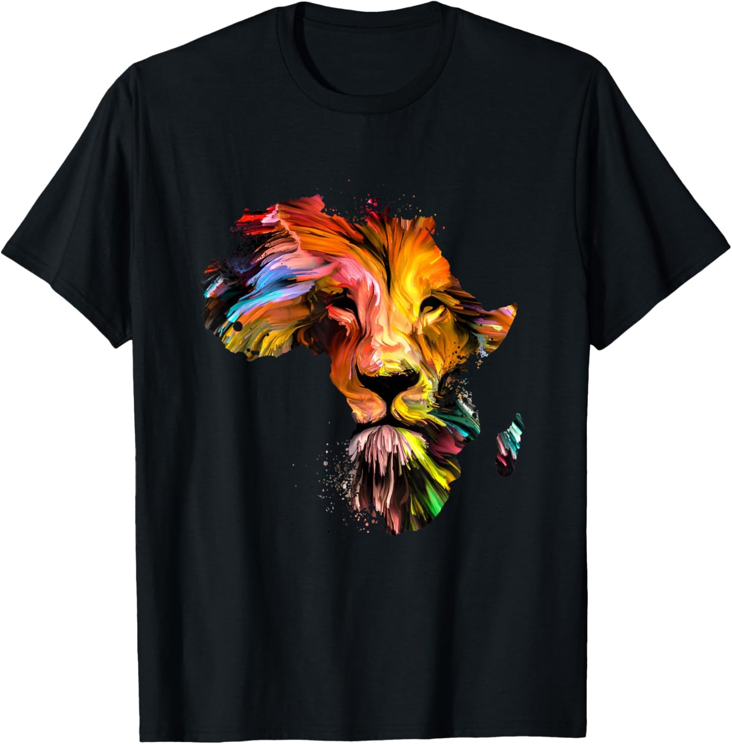 Vintage African Lion | Lion Face | Zoo Animal | Lion T-Shirt - T-Shirt | Black