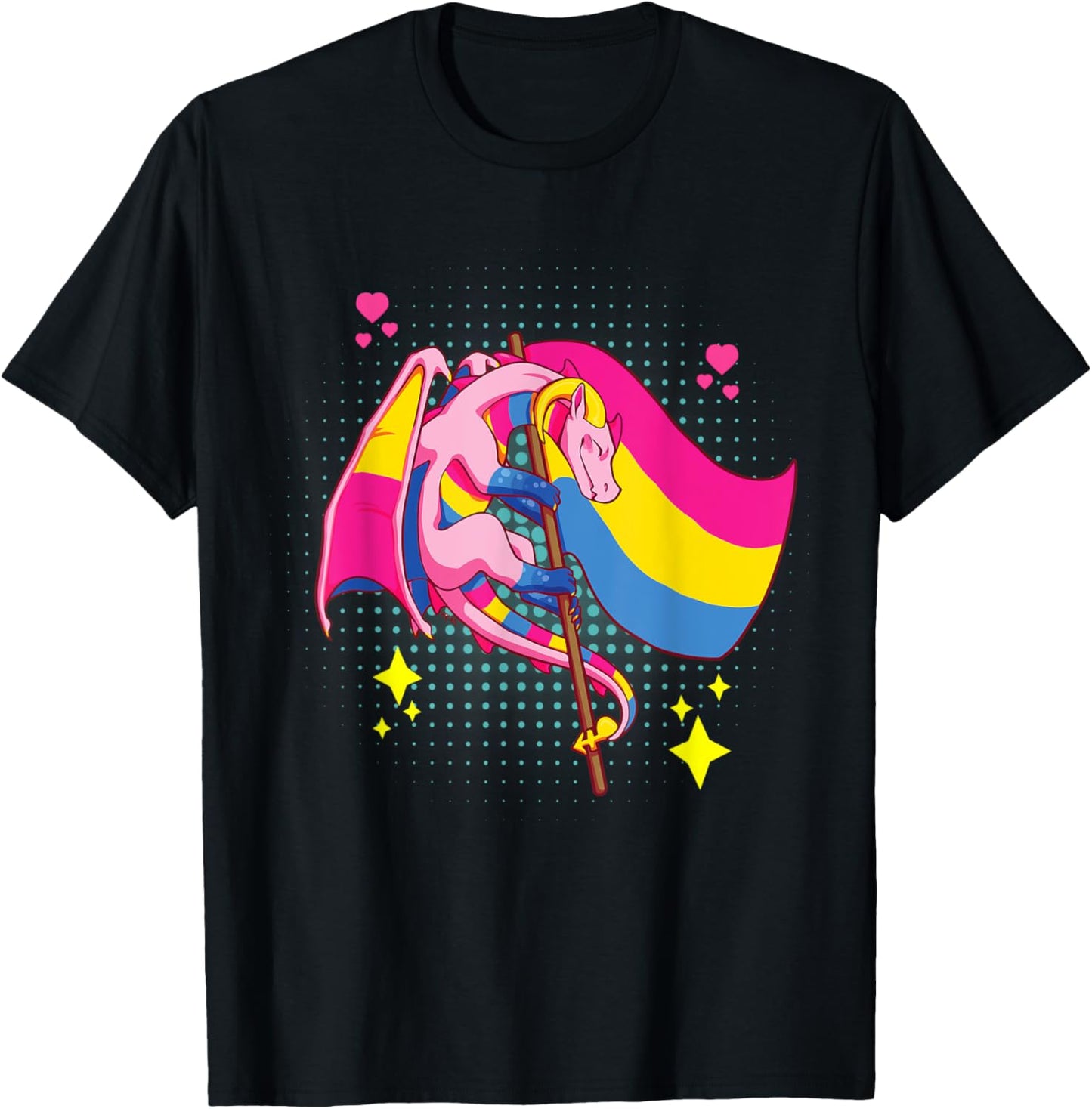 Pansexual Pride Stuff Pan Dragon Video Game Geek T-Shirt - T-Shirt | Black
