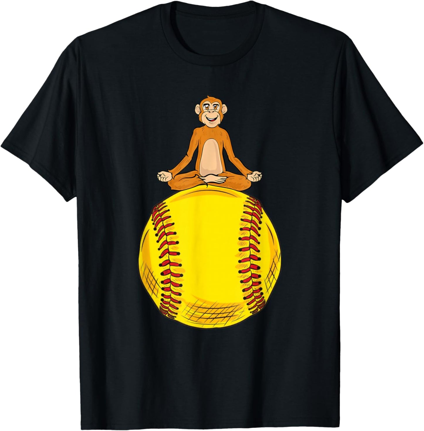 Fastpitch Monkey Funny Softball T-Shirt - T-Shirt | Black