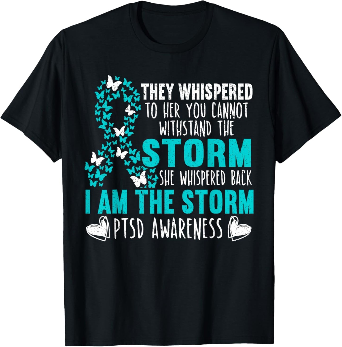 PTSD Awareness Butterfly Posttraumatic Stress Disorder T-Shirt - T-Shirt | Black