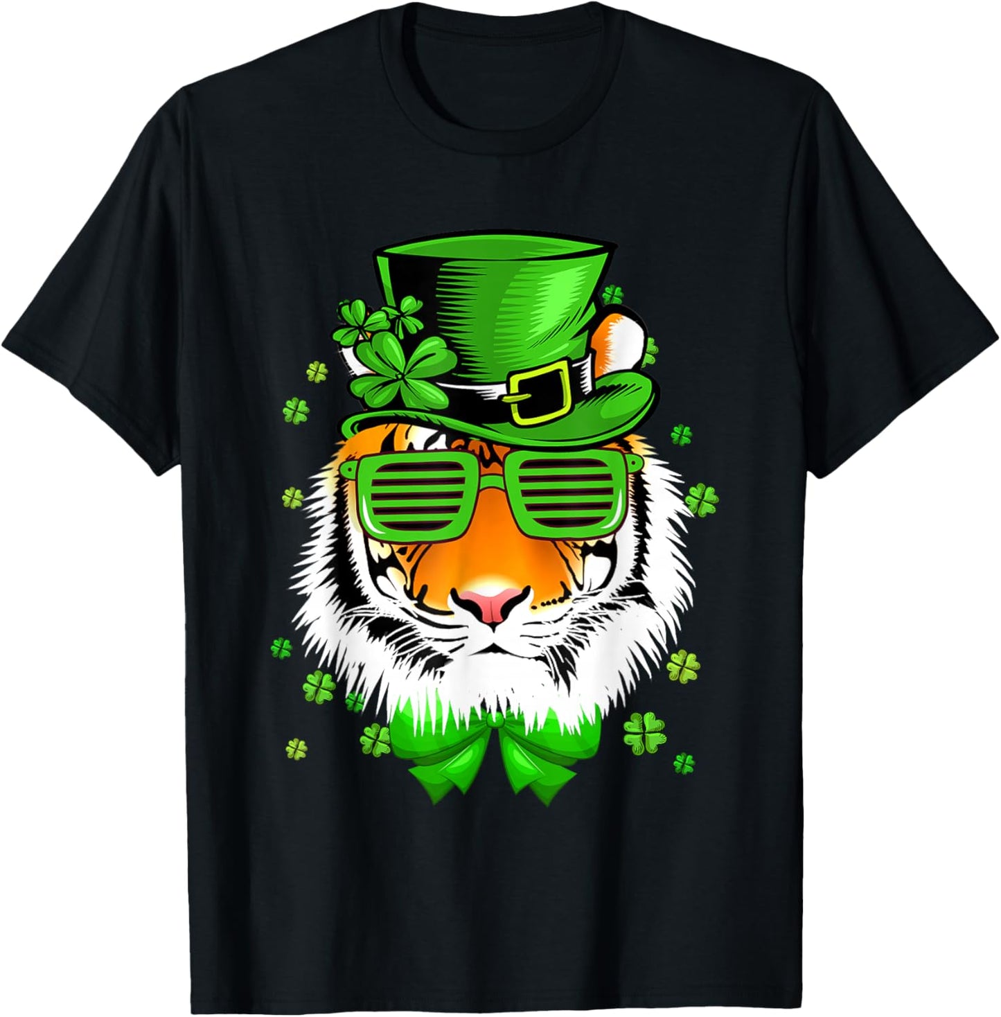 Cool Tiger Leprechaun st patricks day T-Shirt - T-Shirt | Black