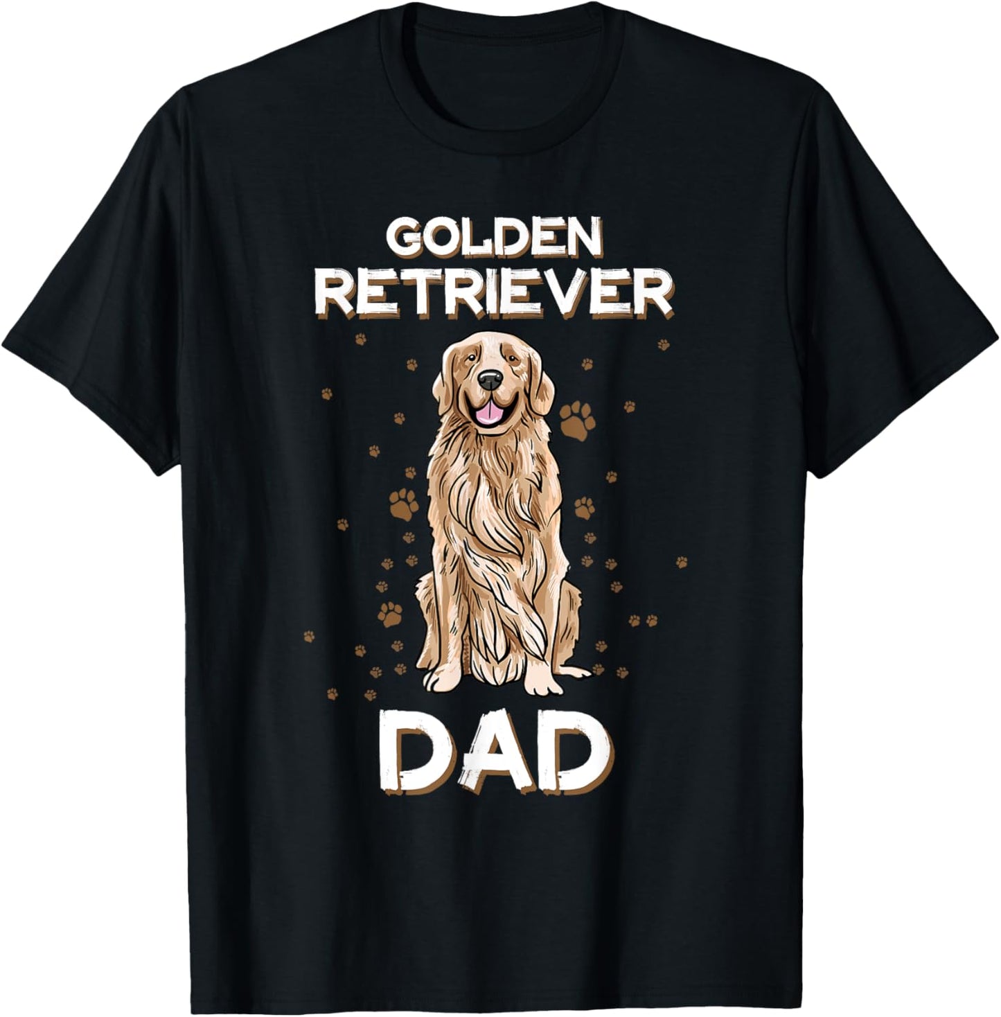 Golden Retriever Dad Dog Illustration Golden Retriever Owner Men T-Shirt - T-Shirt | Black