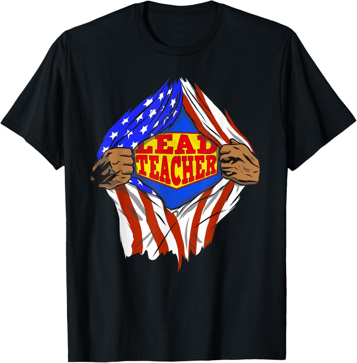 Funny Super Lead Teacher Hero Job T-Shirt - T-Shirt | Black