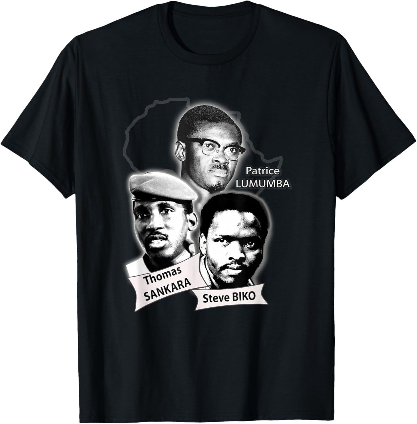 Patrice Lumba, Thomas Sankara, Steve Biko T-Shirt - T-Shirt | Black