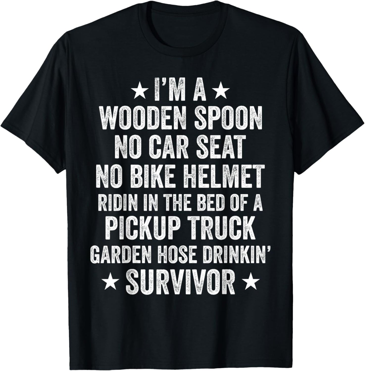 Funny Childhood I'm A Wooden Spoon Survivor T-Shirt - T-Shirt | Black
