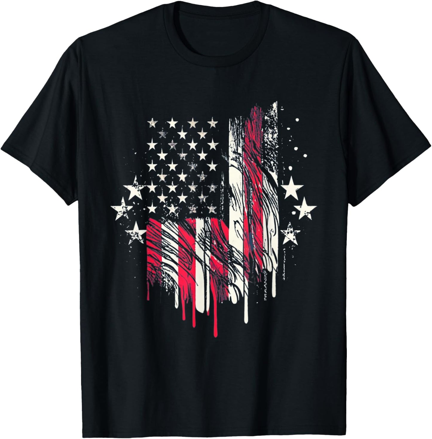 American Flag USA Toddler American Flag 4th of July T-Shirt - T-Shirt | Black