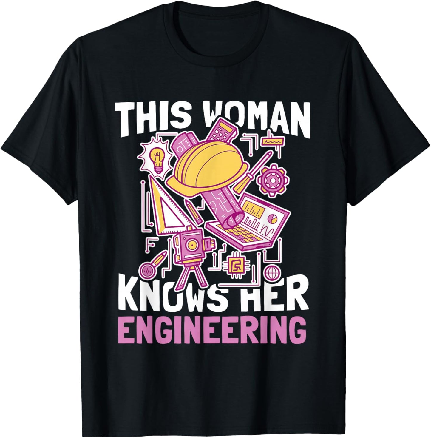 This Woman Knows Her Engineering - Funny Civil Engineering T-Shirt - T-Shirt | Black