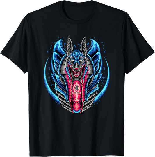 Anubis Ancient Egyptian God Of The Dead - Egypt Anpu Jackal T-Shirt - T-Shirt | Black