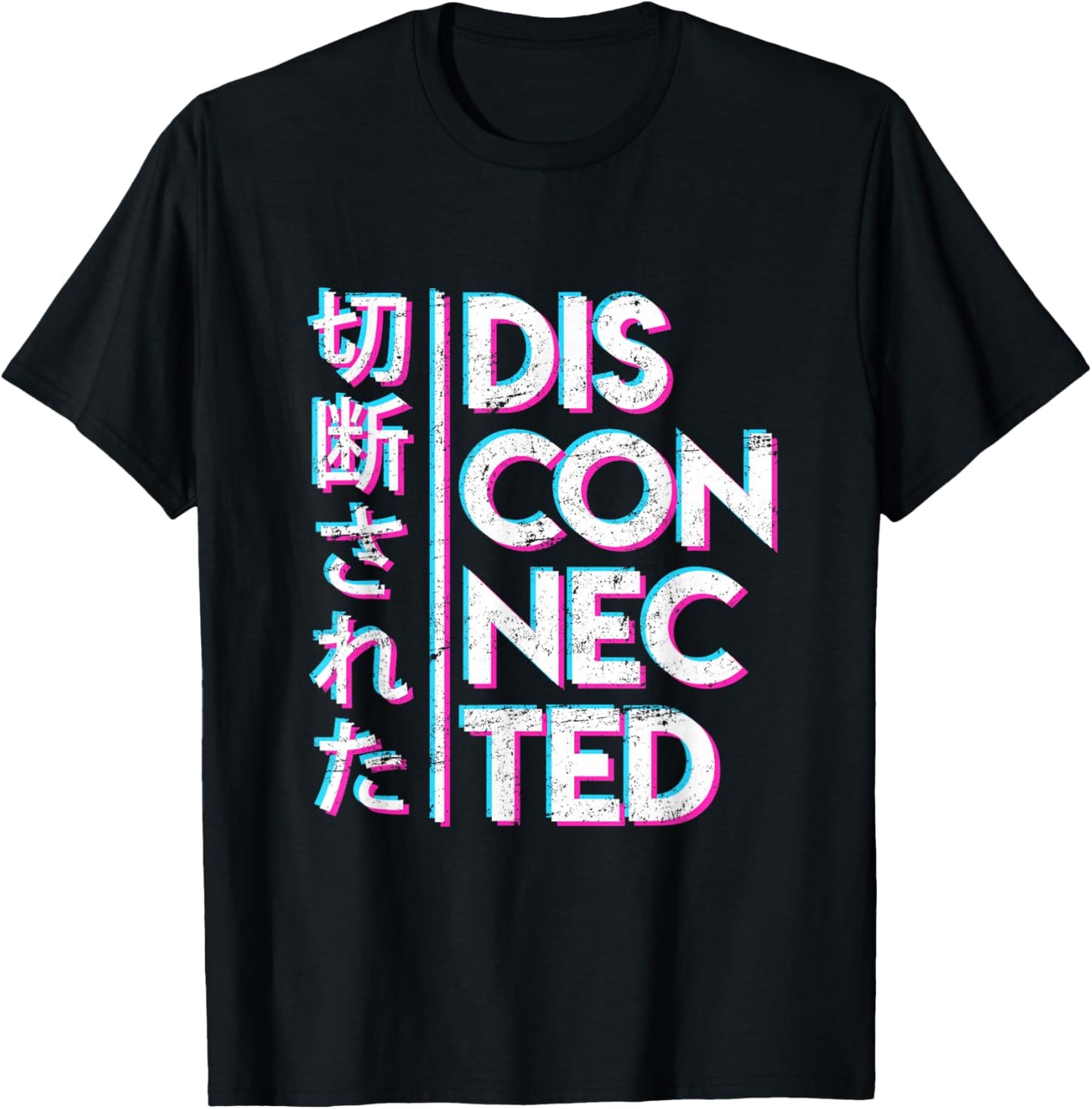 Vaporwave Disconnected Aesthetic Japan T-Shirt - T-Shirt | Black