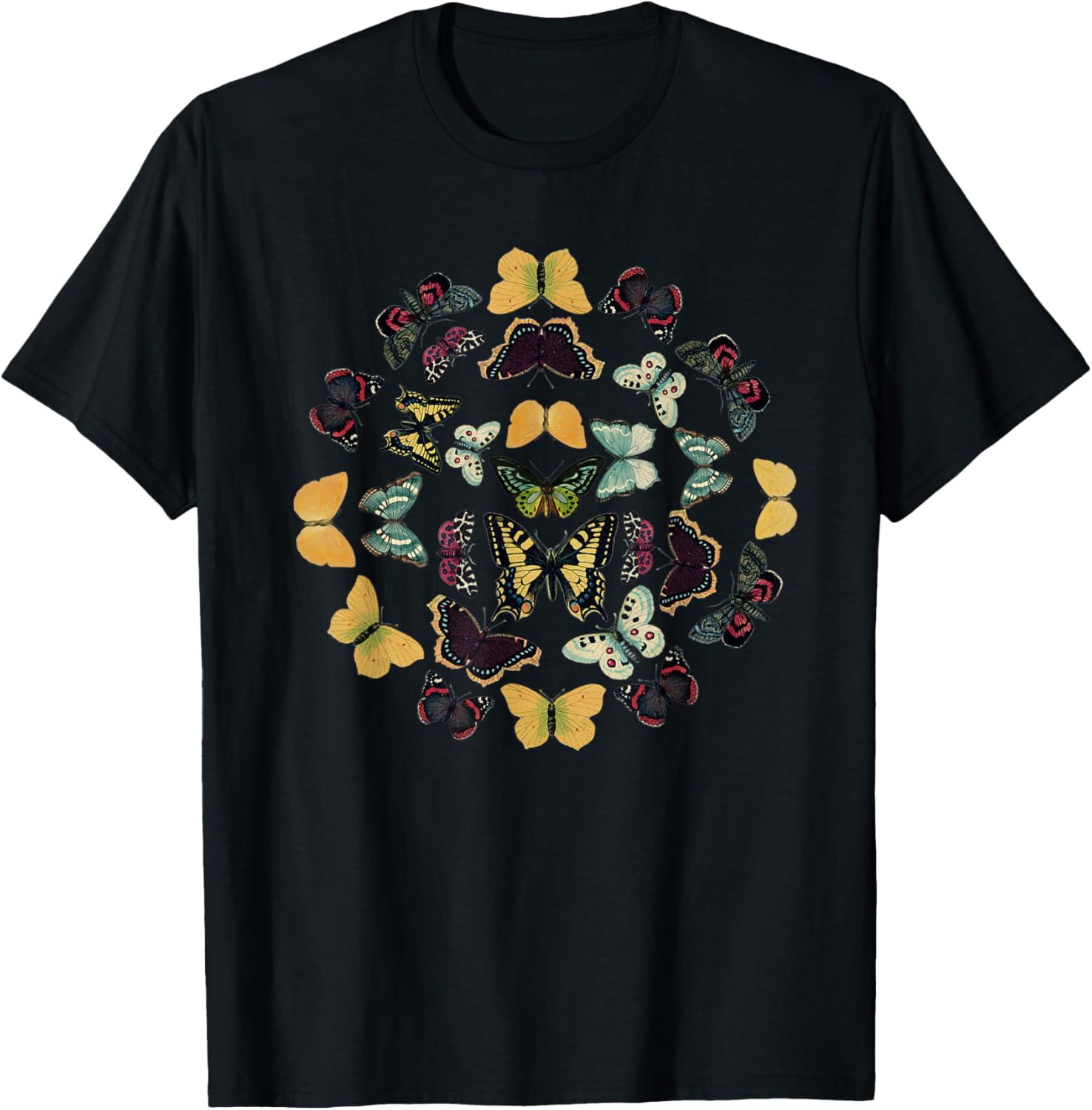 Vintage Butterfly and Moth , environmental T-Shirt - T-Shirt | Black