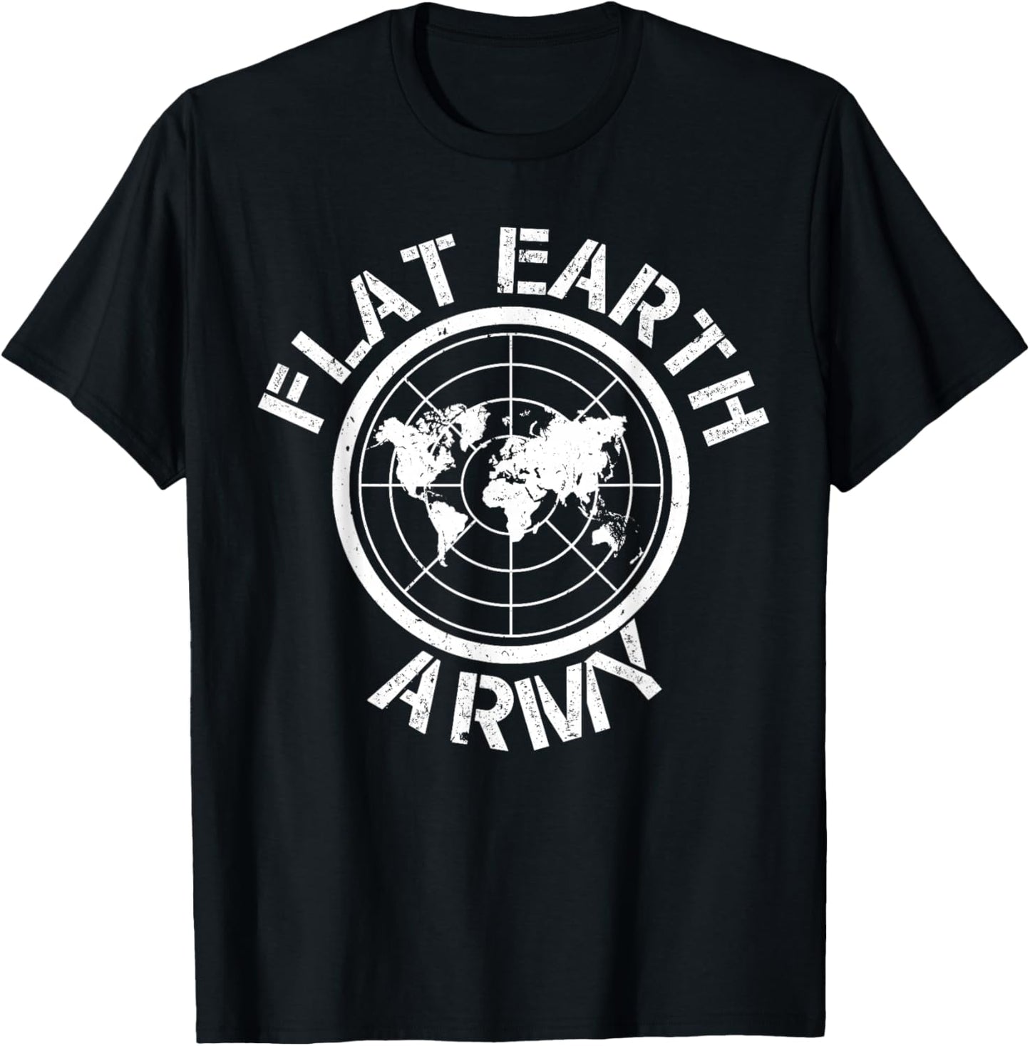 Flat Earth Army Vintage Flat Earther Theory T-Shirt - T-Shirt | Black