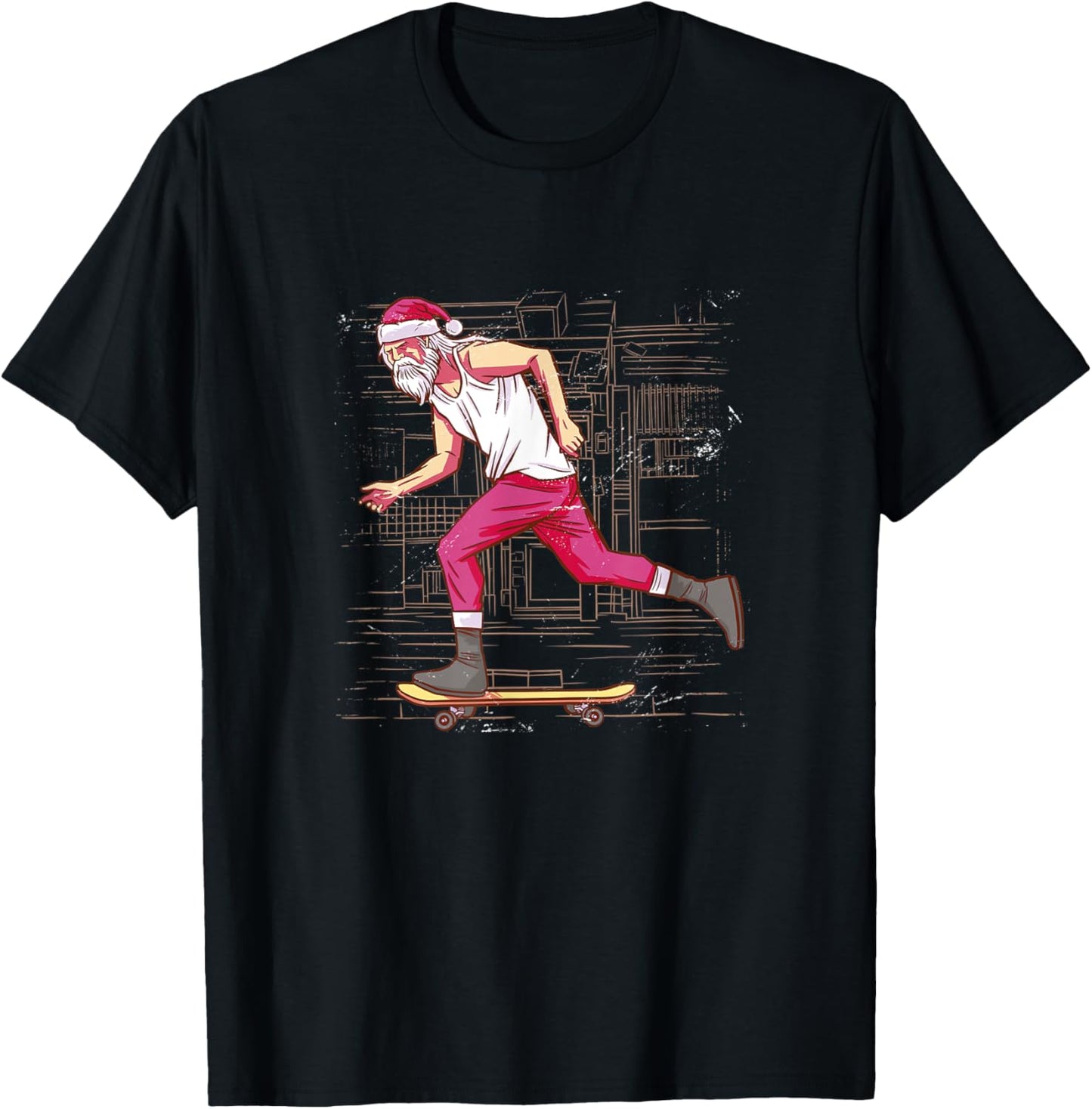 Skateboarding Santa Christmas Skateboard Holidays Sport T-Shirt - T-Shirt | Black
