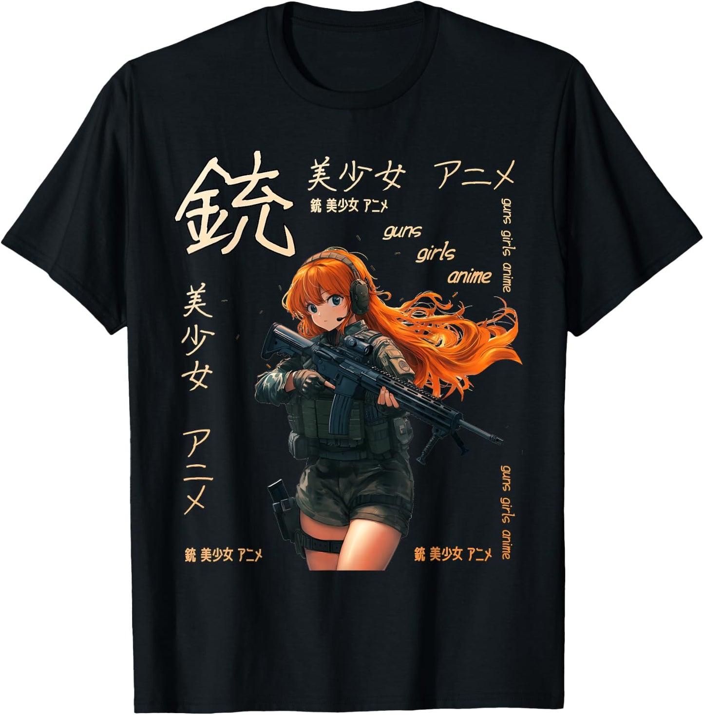 Anime Waifu Graphic T-Shirt - T-Shirt | Black