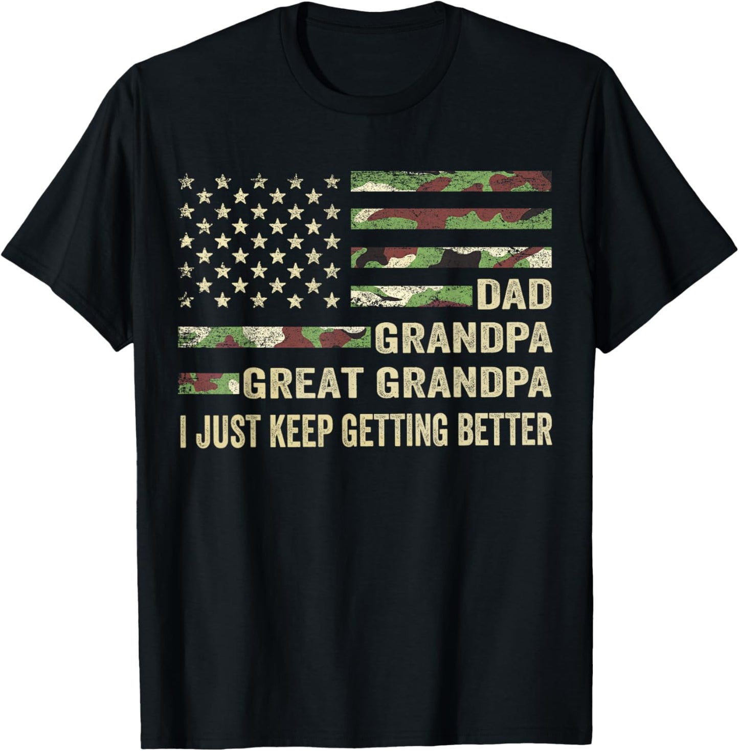 from Grandkids Dad Grandpa Great Grandpa T-Shirt - T-Shirt | Black