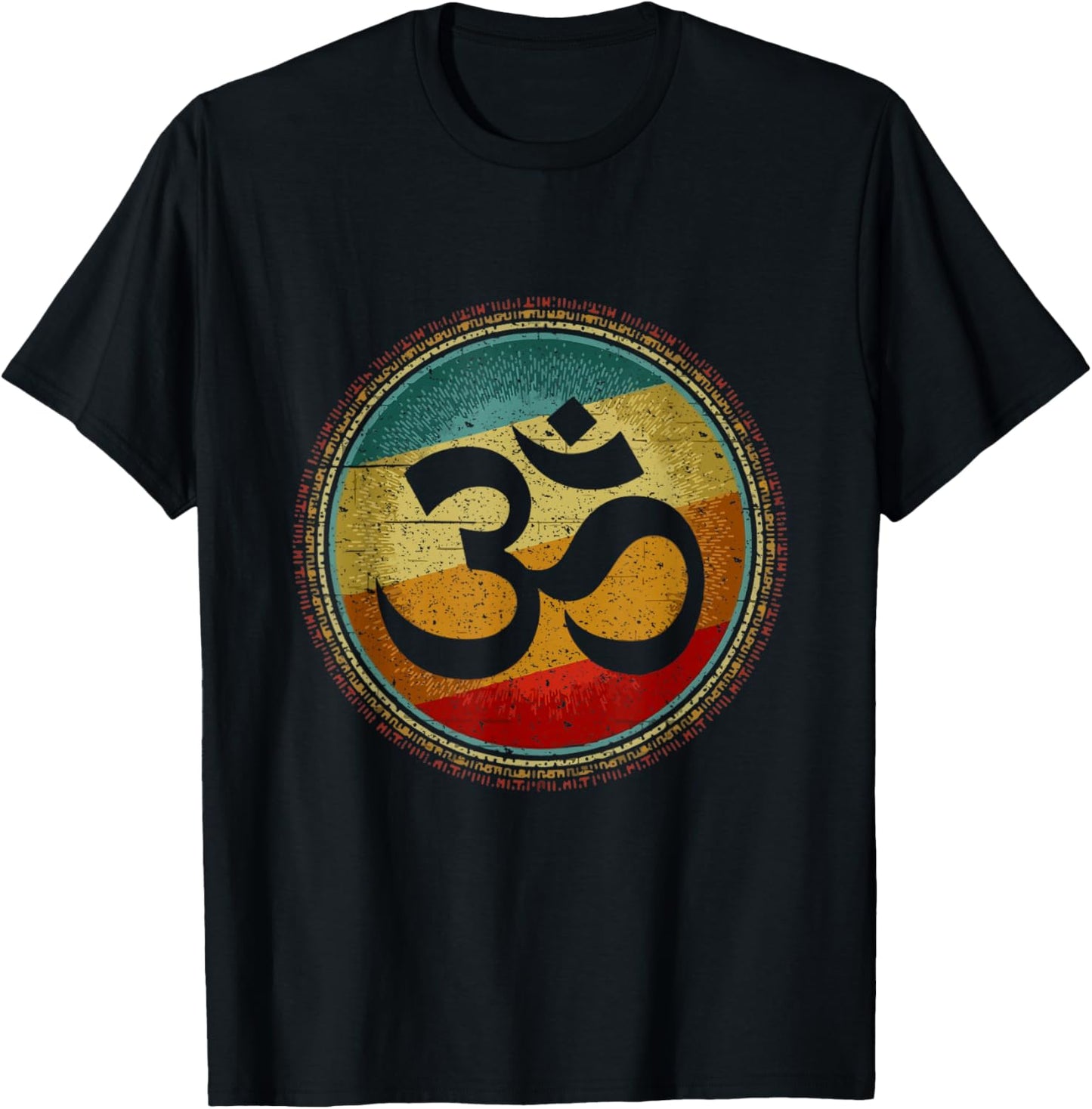 Om Ohm Symbol Retro Vintage 80s Style Meditation Yoga T-Shirt - T-Shirt | Black
