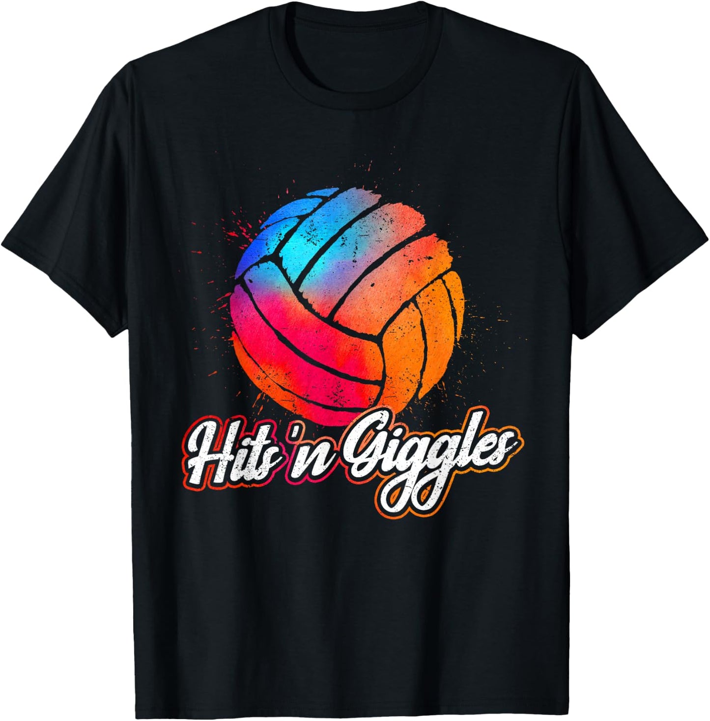 Hits 'n Giggles Volleyball Player Women Volleyball T-Shirt - T-Shirt | Black