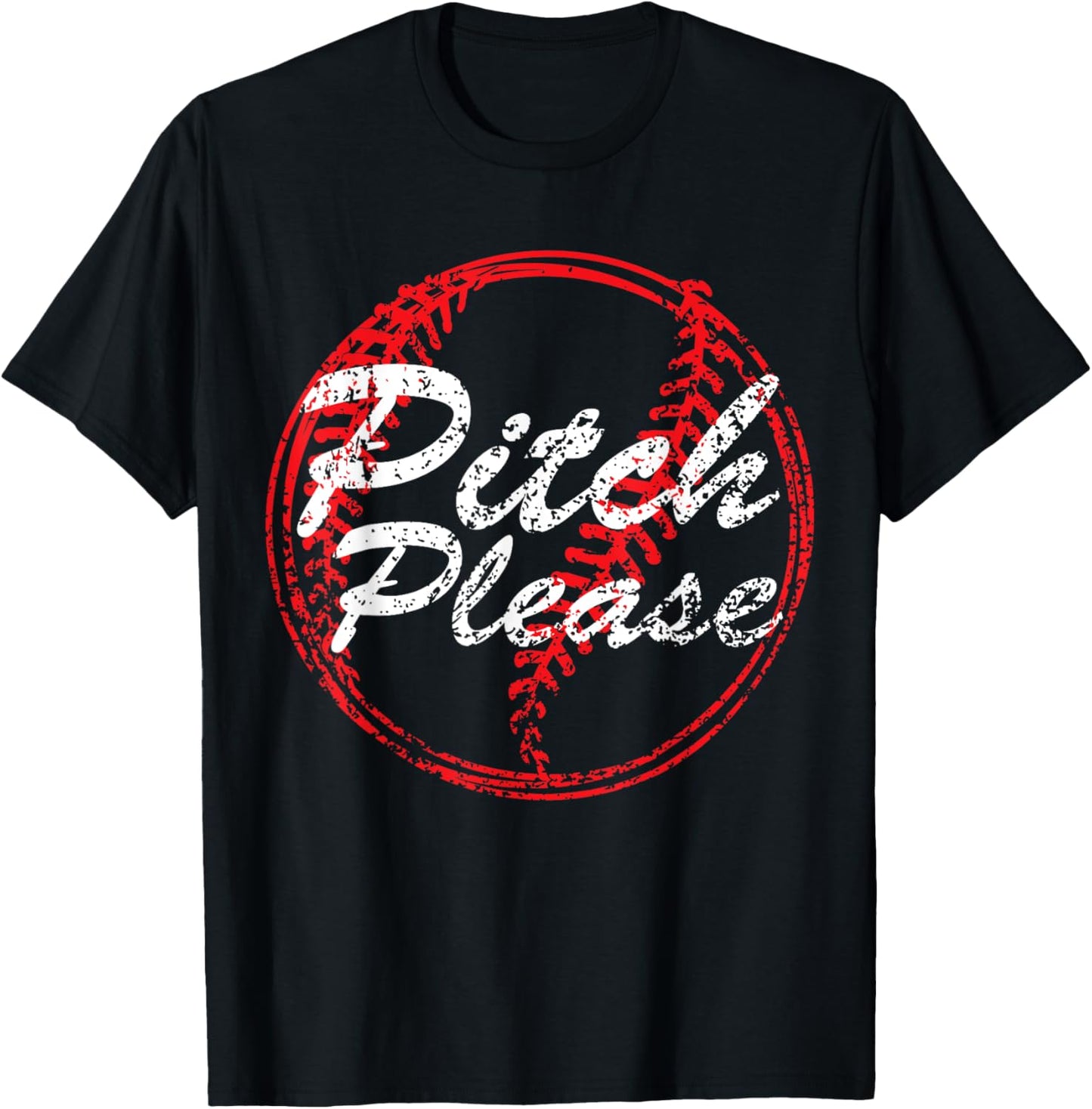 Pitch Please Baseball Mom , Baseball lovers, Cute Baseba T-Shirt - T-Shirt | Black