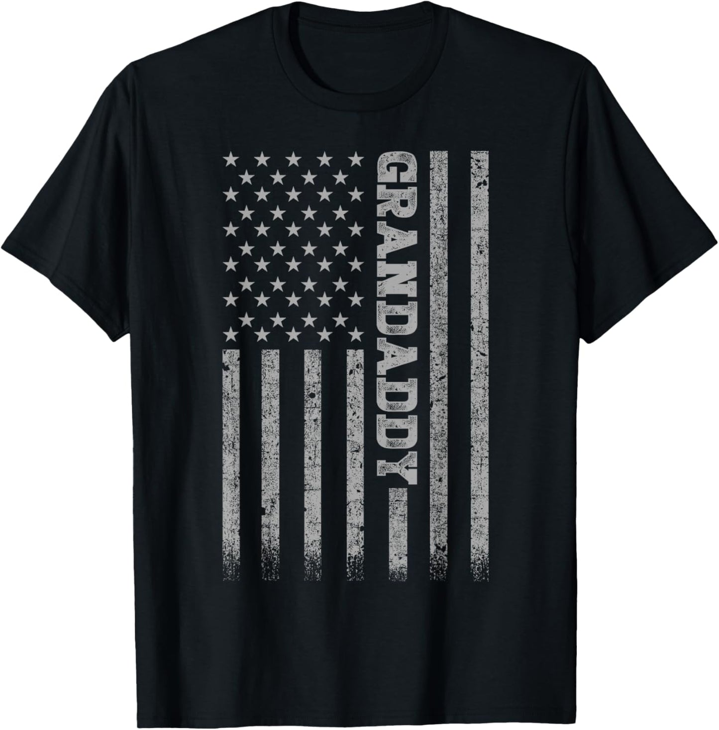 Gifts For Grandaddy Grandaddy American Flag - Men's Adults Classic Fit Short Sleeve Black S T-Shirt - T-Shirt | Black