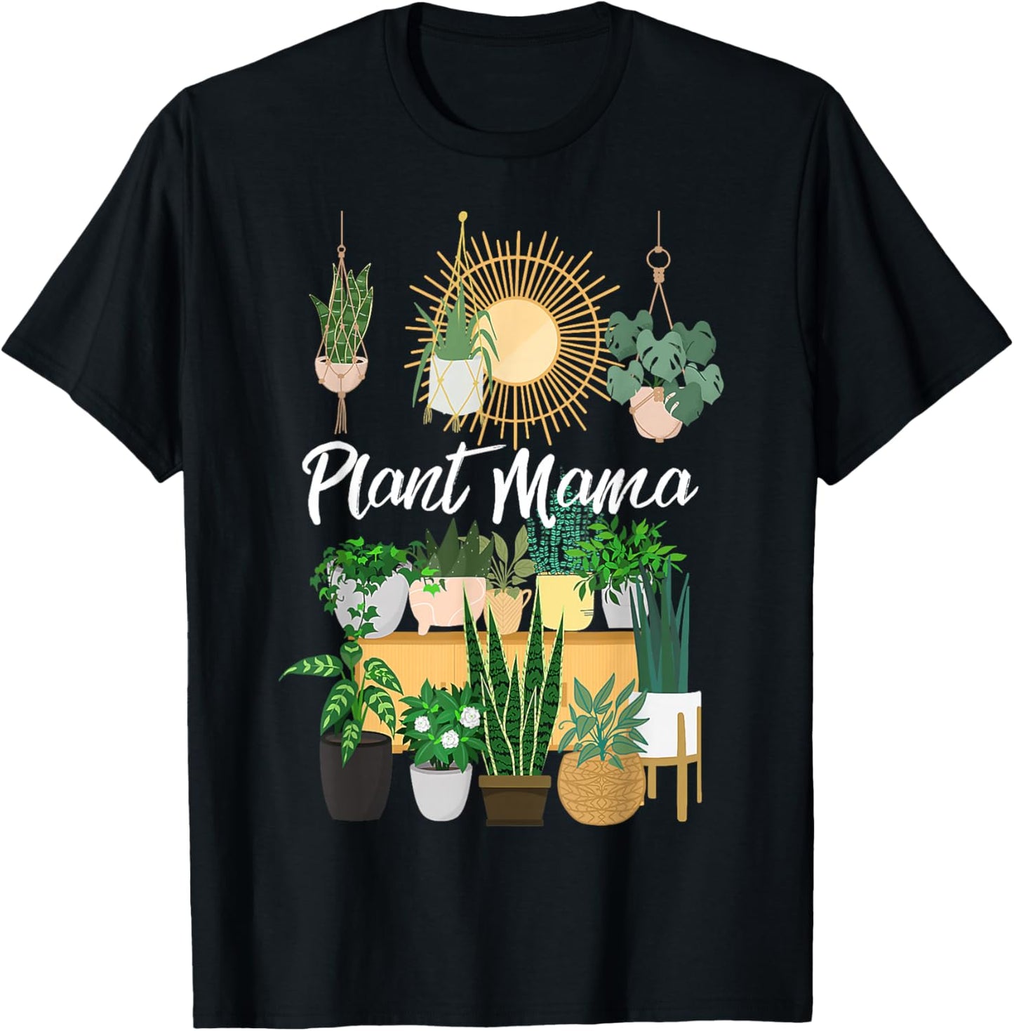 Plant Mama Crazy Plant lady Mom Indoor Flower Floral Garden T-Shirt - T-Shirt | Black
