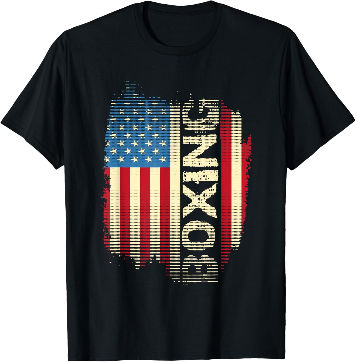 Patriotic USA Flag Boxing Kickboxing Kickboxer Gym Boxer T-Shirt - T-Shirt | Black