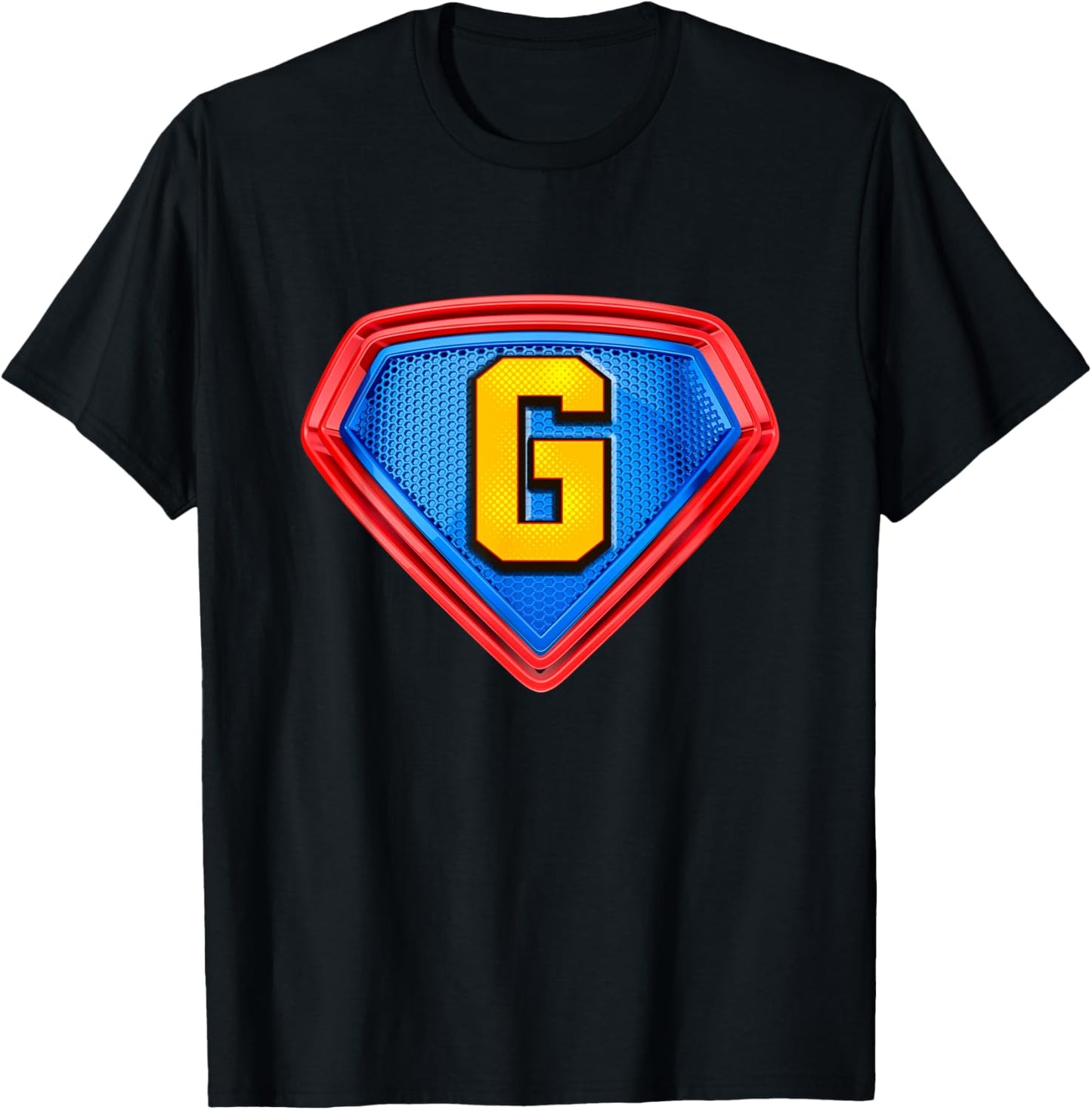 Cool Super G Alphabet Cute Initial Monogram Letter G Graphic T-Shirt - T-Shirt | Black