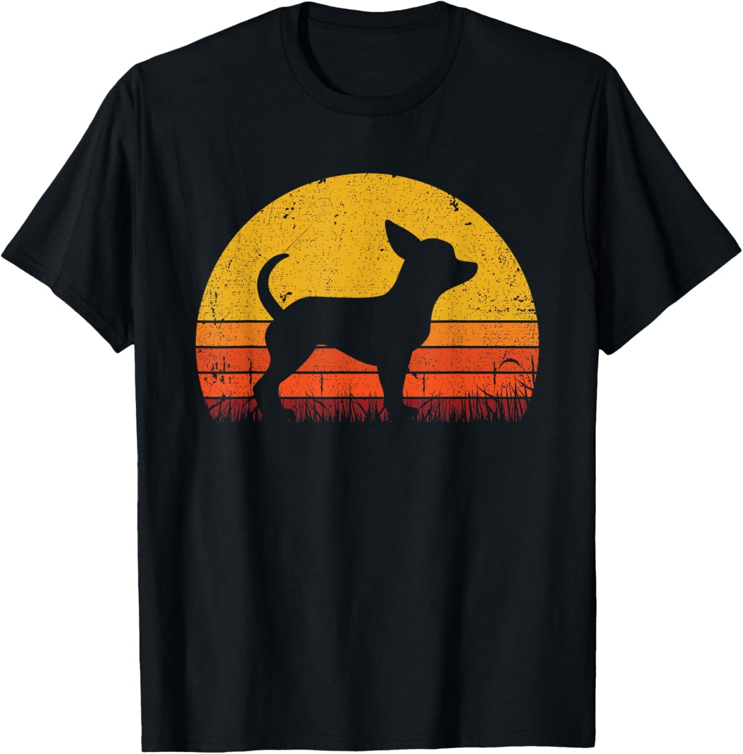 Retro Chihuahua Men Women Dog Mom Dad Chihuahua T-Shirt - T-Shirt | Black