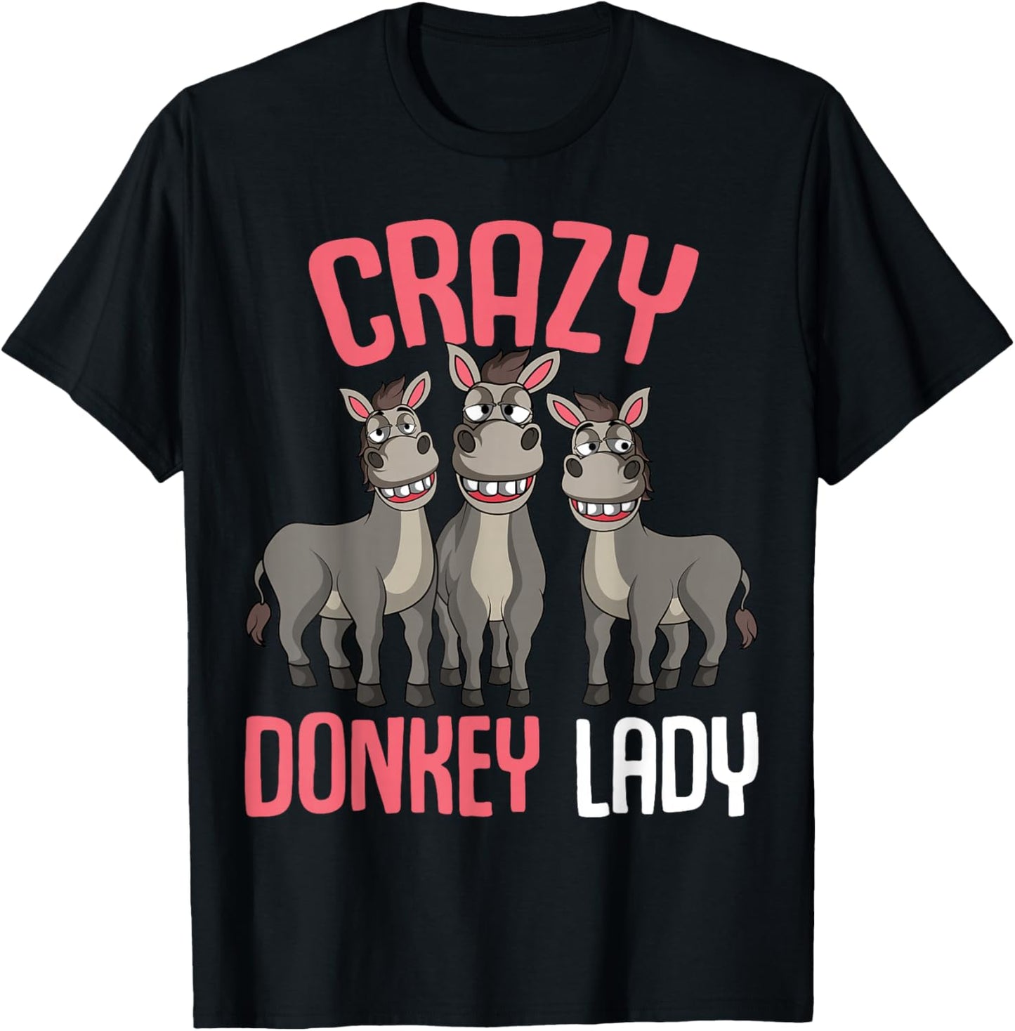 Crazy Donkey Lady Donkey Lover Women T-Shirt - T-Shirt | Black