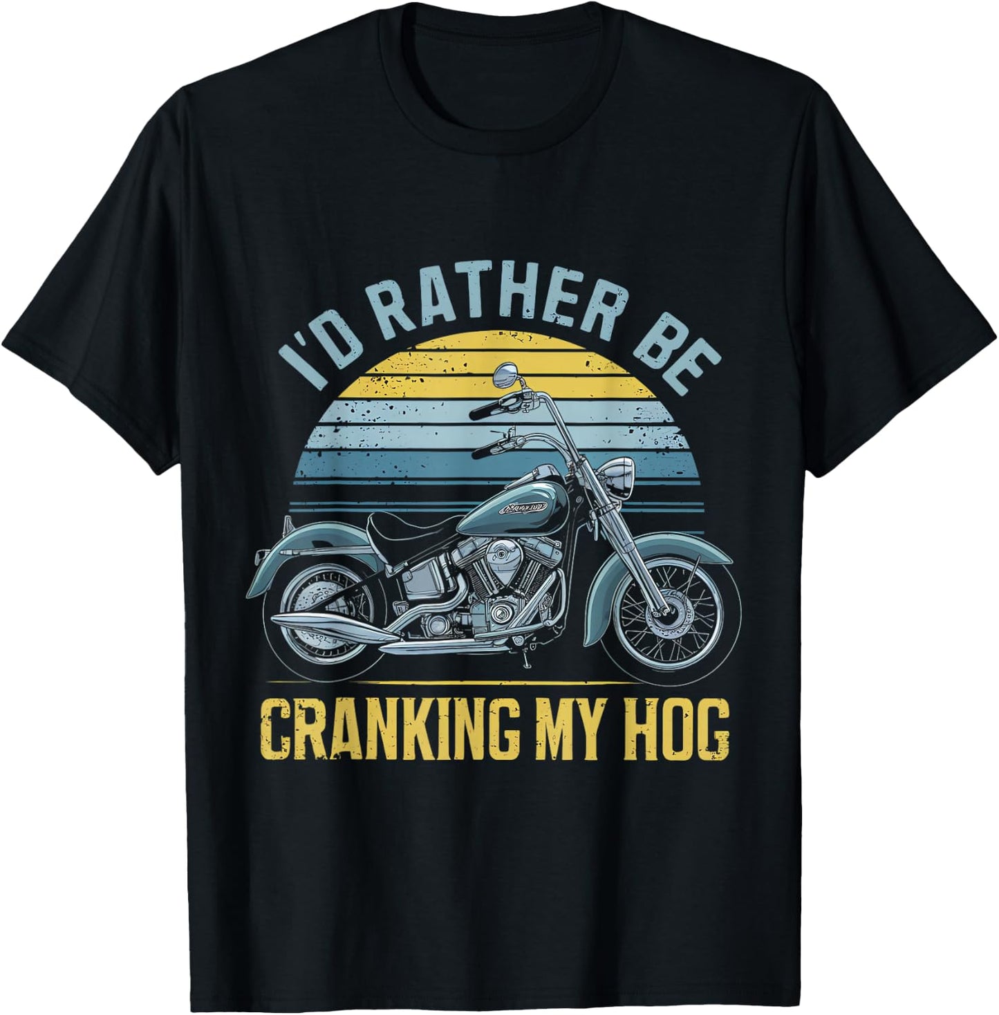 Id Rather Be Cranking My Hog T-Shirt - T-Shirt | Black