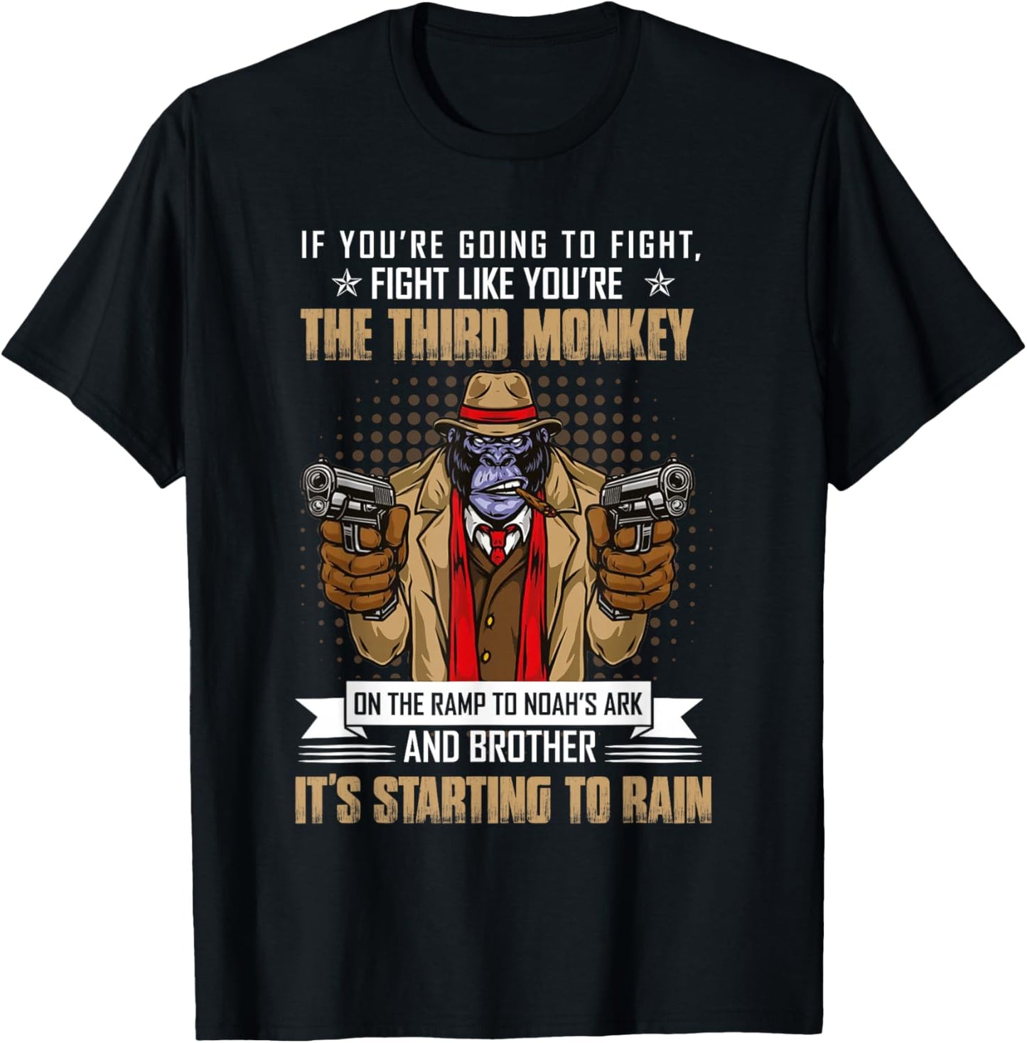 Vintage If You're Going To Fight Fight Like Monkey T-Shirt - T-Shirt | Black