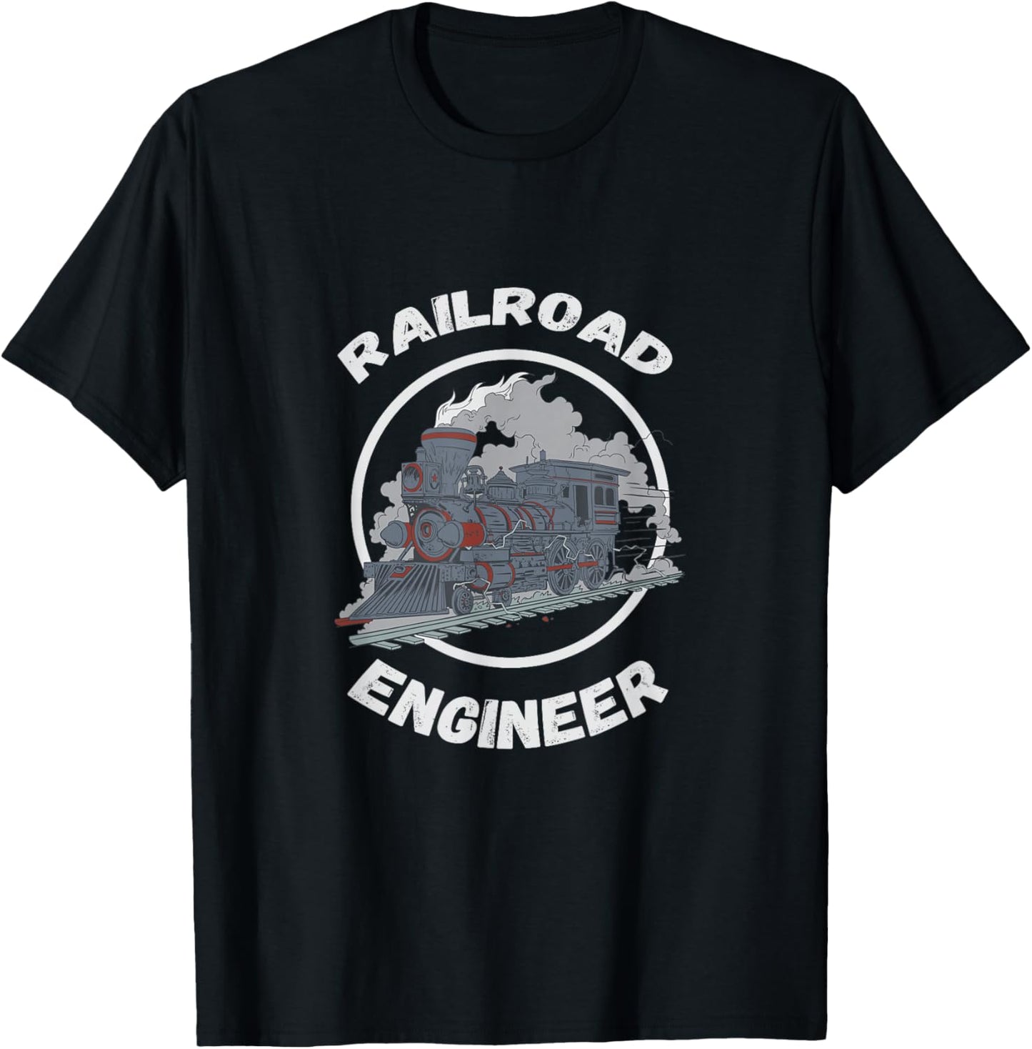 Railroad Engineer Train Lover Railway Worker Model Train T-Shirt - T-Shirt | Black