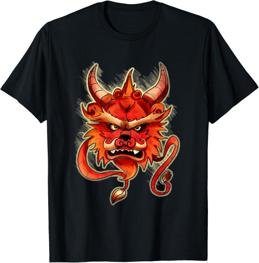 Aesthetic Fierce Gothic Dragon Face Mythical Grunge Monster T-Shirt - T-Shirt | Black