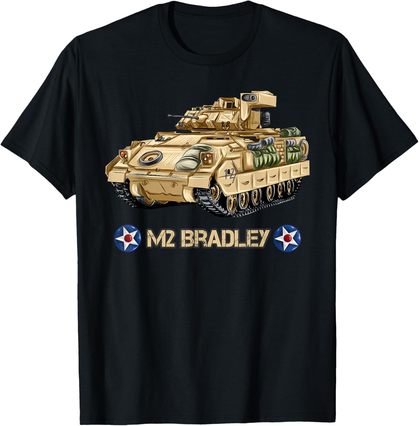 American Military Tank Vehicle IFV M2 Bradley T-Shirt - T-Shirt | Black