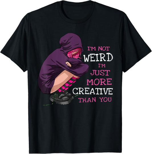 Anime Girl Anime Clothing Kawaii Pastel Goth Girl Not Weird T-Shirt - T-Shirt | Black