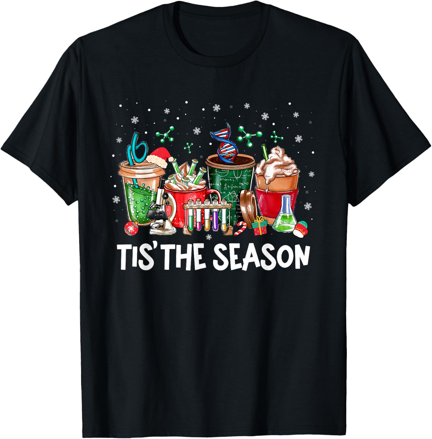 Lab Tech Laboratory Technician Christmas Xmas Tis The Season T-Shirt - T-Shirt | Black