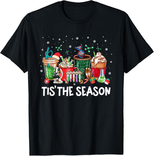 Lab Tech Laboratory Technician Christmas Xmas Tis The Season T-Shirt - T-Shirt | Black