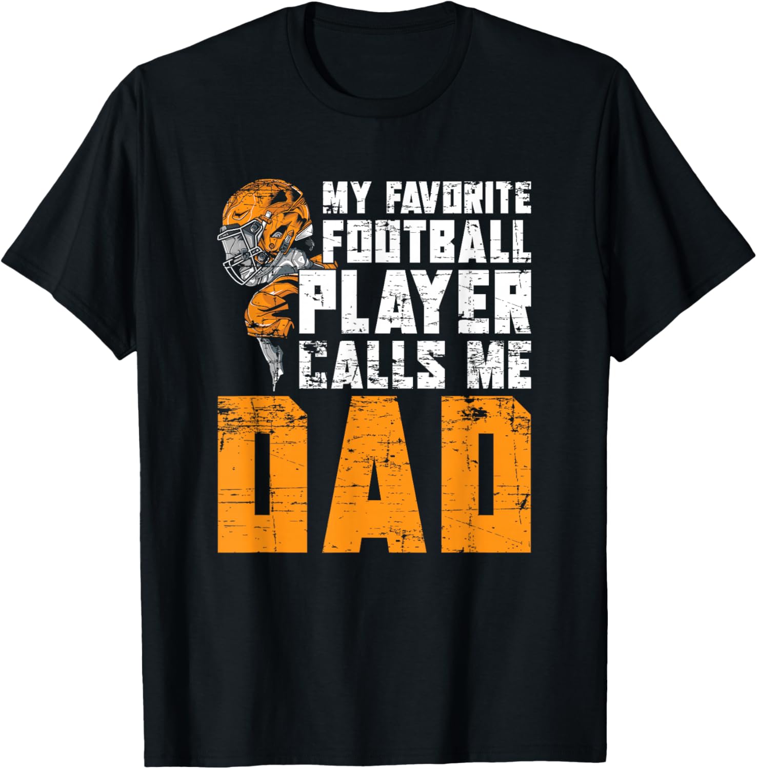 Fathers Day Football Player Dad American Sport Football T-Shirt - T-Shirt | Black