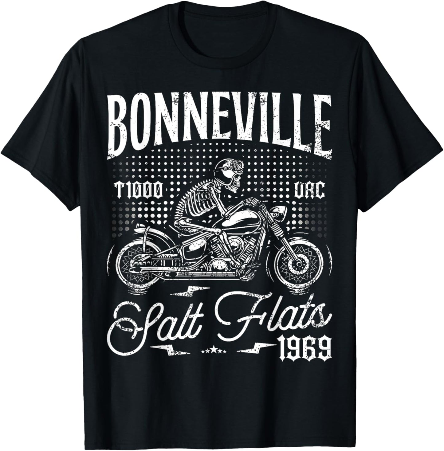 Bonneville Salt Flats Motorcycle Racing Vintage Biker T-Shirt - T-Shirt | Black